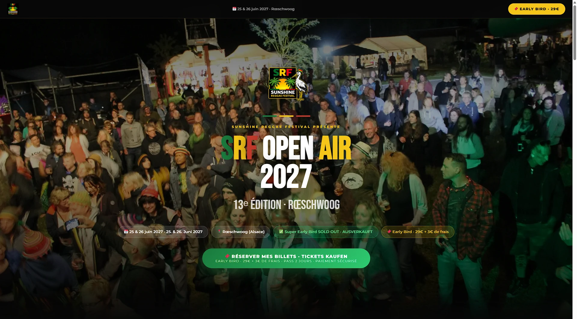 PB BOOST Referenz: Screenshot der Sunshine Reggae Festival Website
